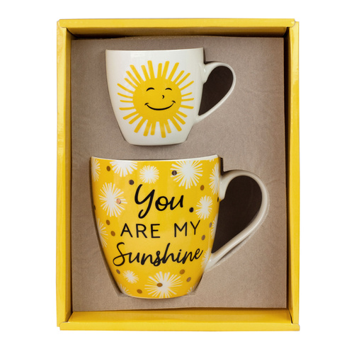 My Sunshine Ceramic Twin Cup Gift Set Beautifuly Boxed | Perfect Gift for Mum | First Mum baby or wife