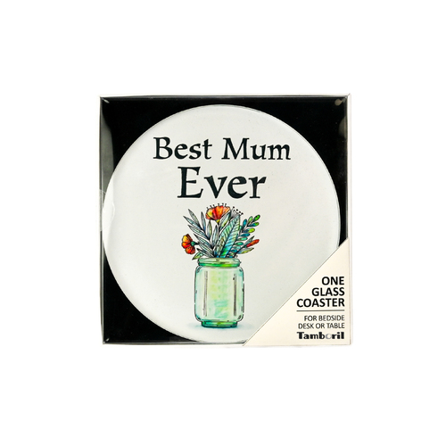 Coaster Best Mum Ever Glass Gift boxed - Great gift idea