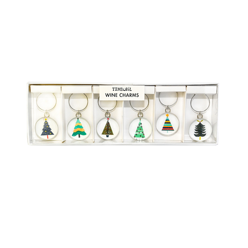 Wine Charms Nordic Christmas Trees | Set Of 6 | Great Unique Gift Idea