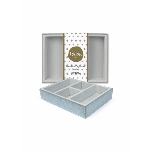 Handy Beautiful Jewellery Organiser Tray Small Glitter Grey