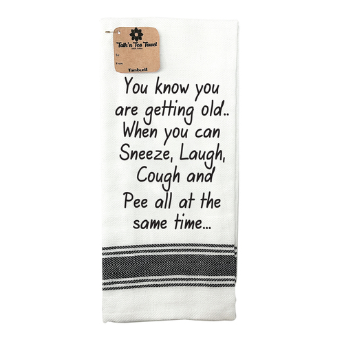 Tea Towel Sneeze Laugh Cough at the same time | Great gift idea | Cotton Screen Printed