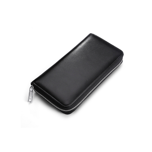 Genuine Soft Leather Wallet Black Card Holder Large