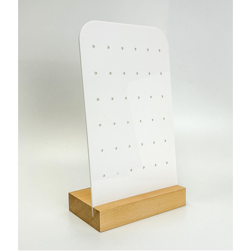 Earring Stand quality modern wood base 36 hole stud