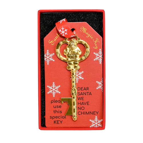 Christmas Santa Door Key gift Gold