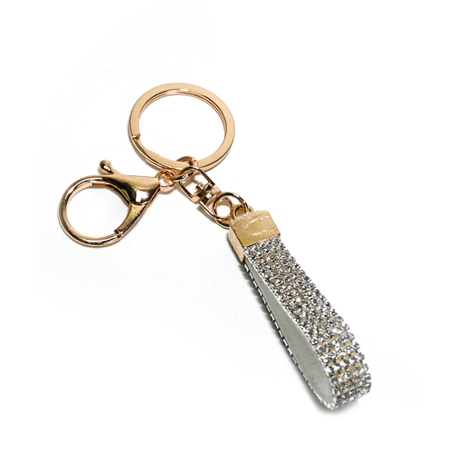 Crystal Bling Daimante keyring bag charm White