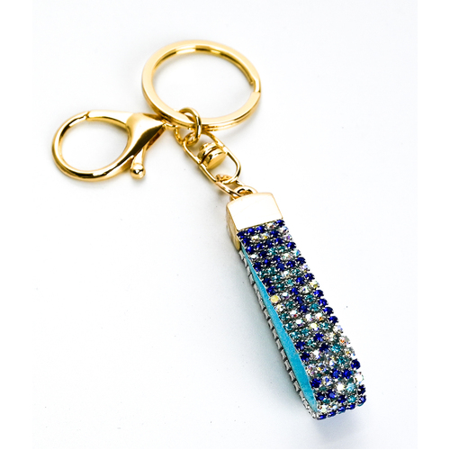 Crystal Bling Daimante keyring bag charm Blue